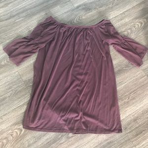 Off the Shoulder Dress- violet